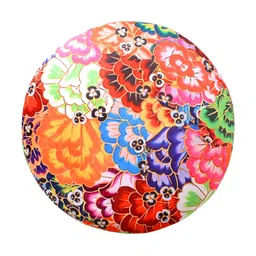 Shadowkart Blue & Red Printed Velvet Pouffes Ottoman image 2