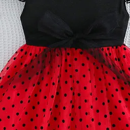 INCLUD Girls Polka Dot Print Flutter Sleeve Fit & Flare Dress image 4
