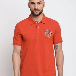 Cantabil Men Graphic Printed Polo Collar Cotton T-shirt-picture-56