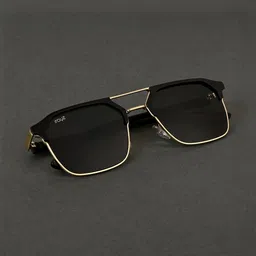 Irayz Unisex Black Lens & Gold-Toned Square Sunglasses with-picture-11