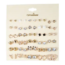 DressBerry Set Of 30 Gold-Plated Geometric Studs-image-55