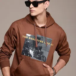 roadster Men Full Sleeve Printed Hooded Sweatshirt image 1