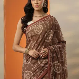 Libas Women Warli Printed Saree with a Blouse Piece image 2