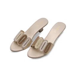 Indifeet Women Embellished Ethnic Kitten Sandals image 5