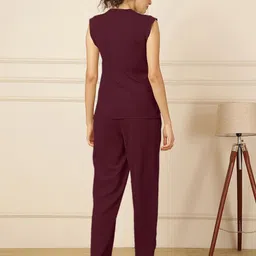 Selvia Round-Neck Top With Trousers Co-Ords image 2