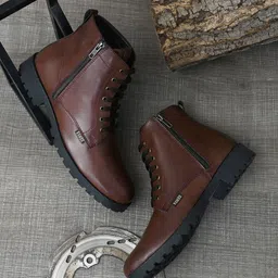 ESMEE Men Mid-Top Synthetic Lace Up Regular Boots-image-9