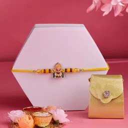 ADIVA Beaded Rakhi With Bag & Pooja Thali Roli Chawal Gift Set-picture-48