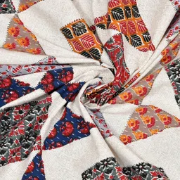 Aura White & Red Ethnic Motifs 210 TC King Bedsheet with 2 Pillow Covers image 3