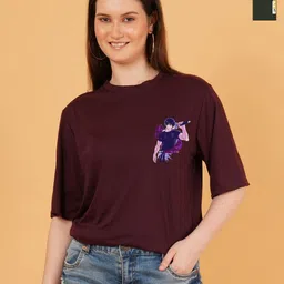 Kasendra Women Pack of 2 Naruto Graphic Printed Round Neck Relaxed Fit T-shirts-image-23