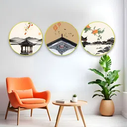 The Castle Decor 3 Piece Brown & White Wooden Wall Art image 4