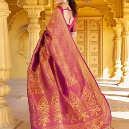 DIVASTRI Ethnic Motifs Woven Zari Design Saree image 5