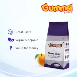Gummsi Sleep Easy Gummies for Sleep With Muscle Recovery & Nerve Relaxation | Orange Flavor | Non Habit Forming Melatonin Gummies | 100% Veg for Stress Relief | 10 Gummies image 4