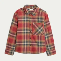 Marks & Spencer Boys Pure Cotton Brushed Checked Casual Shirt-picture-19