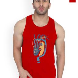 SLOWLORIS Men Pack Of 2 Graphic Printed Scoop Neck Cotton Gym Vests-picture-11