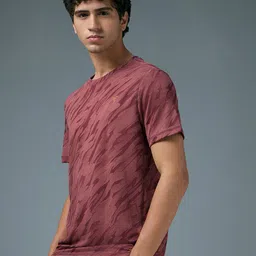 Technosport Men Anti Static Abstract Printed Round Neck Slim Fit T-shirt image 3