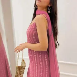 Altecia Women Regular Sequinned Kurta with Palazzos image 5