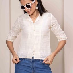 SZN Women Cream Cotton Printed Tops-picture-36