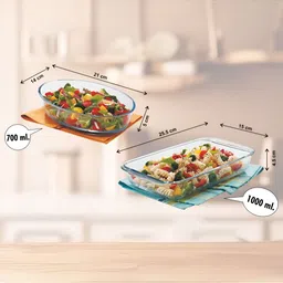 SignoraWare 2sPcs Transparent Pure Borosilicate Glass Heat Resistant Bakewares image 2