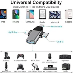 EasyFit Lightning, USB Type C, Micro USB OTG Adapter image 3