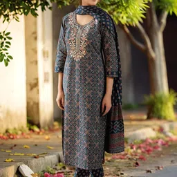 Aaghnya Women Turquoise Blue Viscose Rayon Kurta Sets image 4