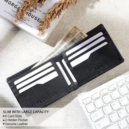 CRAFT LINE Men Textured Leather Two Fold Wallet image 4