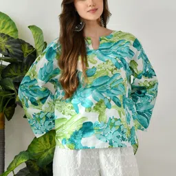 HARIKS Printed V-Neck Top With Trousers Co-Ords image 2