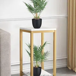 Dekorly Set Of 2 Green Plastic Artificial Flowers & Plants With Pot image 4