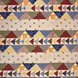 JAIPUR FABRIC Cream-Coloured Geometric 250 TC King Bedsheet with 2 Pillow Covers image 2