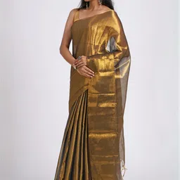 HERE&NOW Woven Design Tissue Saree With Unstiched Blouse Piece image 4