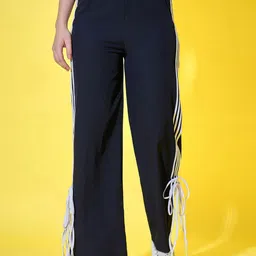 BUY NEW TREND Women Relaxed Fit Mid Rise Track Pant With Ankle Tie Detail-picture-10