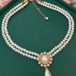 Bling Queen Double Layered Pearls Beaded Necklace-picture-24