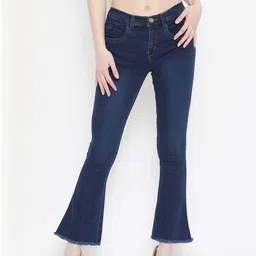 Nifty Women Blue Cotton Bootcut Mid-Rise Jeans-picture-13