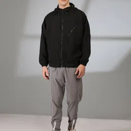 Mast & Harbour Men Hooded Solid Windcheater Tailored Jacket image 5