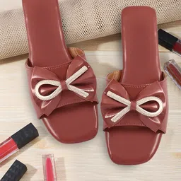 Bohekant Women Embellished Party Open Toe Flats-image-8