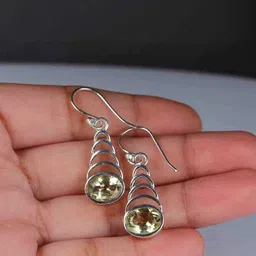 Zhupuk Silver-Plated Brass Crystals Drop Earrings-image-19