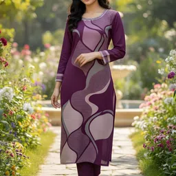 Anouk Women Printed Regular Kurta with Trousers image 5