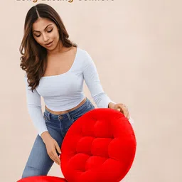 DADDY COOL Set of 2 Velvet Round Chair Cushion image 2