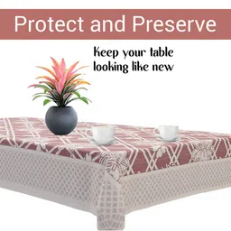 Kuber Industries Maroon & White Floral Printed Cotton 4-Seater Table Cover image 2