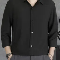 stylecast x revolte StyleCast Men Regular Fit Solid Spread Collar Casual Shirt-picture-28