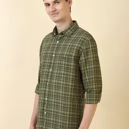 Allen Solly Men Tartan Checked Spread Collar Casual Shirt image 3