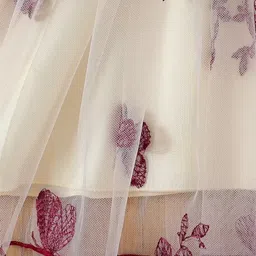 YK Girls Embroidered Round Neck Cotton Fit & Flare Dress image 4