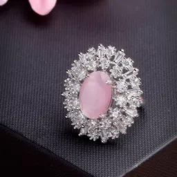 Anouk Silver-Plated Cubic Zircon-Studded Adjustable Finger Ring-picture-23