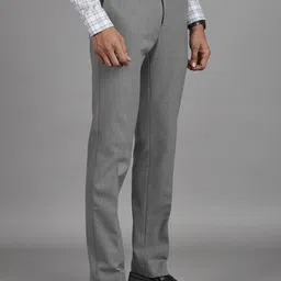Reid & Taylor Men Solid Smart Regular fit Formal Trousers image 3