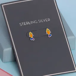 LeCalla Girls 925 Sterling Silver Plated Animal Shaped Studs-picture-22