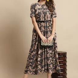 Tromko Floral Print Fit & Flare Midi Dress-picture-39