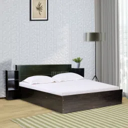 mintwud from pepperfry Aglaea Queen Size Bed in Wenge Finish with Box Storage image 5