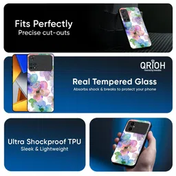 QRIOH Floral Print Poco X7 5G Glass Back Case Mobile Accessories image 3