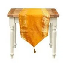 Pink Parrot Yellow & Brown Ethnic Motifs Jacquard Silk Table Runner-picture-33
