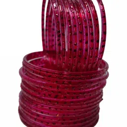 Qufrozy Set Of 24 Red Glass Artificial Stones Bangle image 2