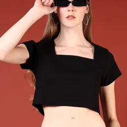 LIMEROAD Square Neck Cotton Crop Top-picture-41